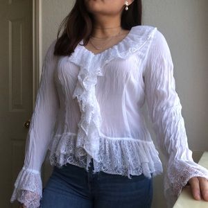 Formal Lace Long Sleeve Top